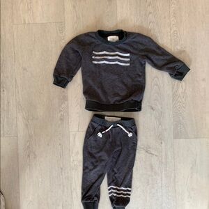 Sol Angeles Black and Gray Joggers with Striped Ankle Detail
